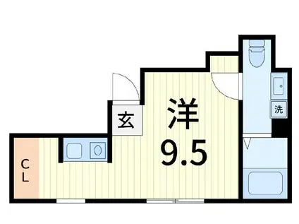 THE RIVER SIDE AOTO(ワンルーム/1階)の間取り写真