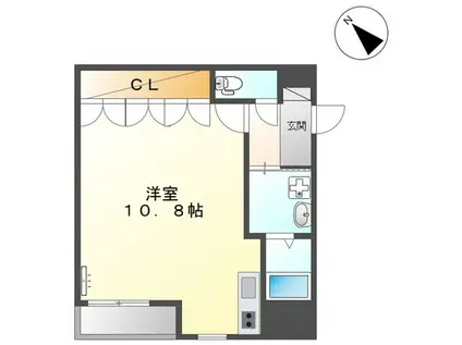 メゾンドモンブラン(ワンルーム/1階)の間取り写真