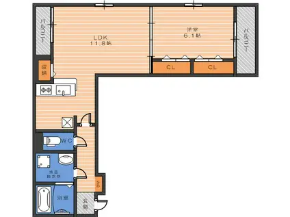 メゾン・ド・コクーン(1LDK/3階)の間取り写真