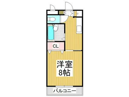 レスコタケイII(1K/1階)の間取り写真