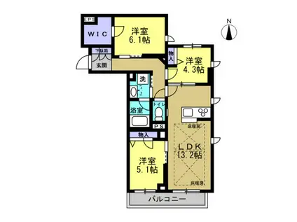グランディール(3LDK/3階)の間取り写真