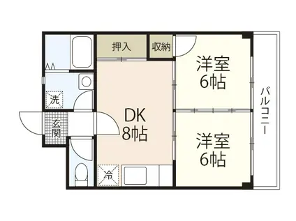 キャピトルアクア(2DK/4階)の間取り写真