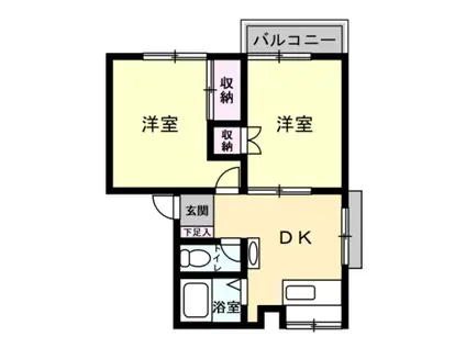 エクセル久喜(2DK/2階)の間取り写真