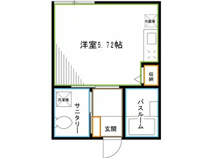 フェリーチェ上井草A(ワンルーム/1階)の間取り写真