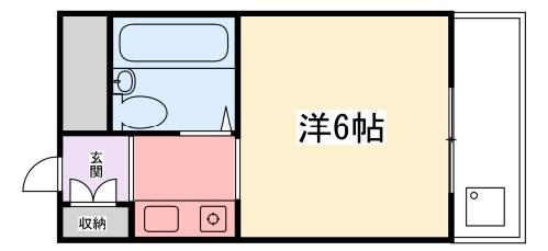 忍町中村コーポ(ワンルーム/2階)の間取り写真