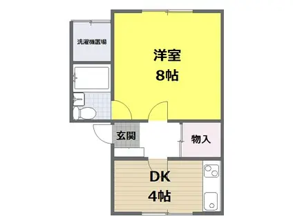 くすのき五番館(1DK/1階)の間取り写真