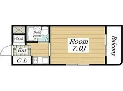 ジョイフル上新庄(1K/4階)の間取り写真