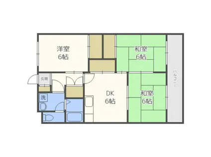 森シャトー(3DK/4階)の間取り写真