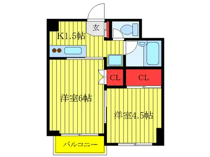 プラザセルシオ(2K/1階)の間取り写真