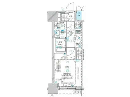 ディアレイシャス名古屋太閤通(1K/13階)の間取り写真