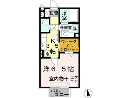 ピノコラ(1K/2階)の間取り写真