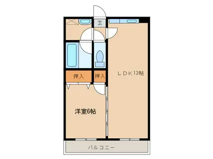 オメガシティ宮崎I(1LDK/6階)の間取り写真