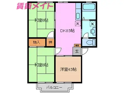 ロイヤルガーデンK(3DK/2階)の間取り写真
