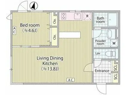 EMBELLIR中野富士見町(1LDK/4階)の間取り写真