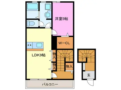 LOTUS三ヶ日(1LDK/2階)の間取り写真