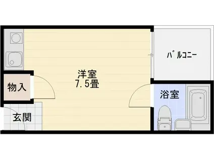 プラザハピネス高安(ワンルーム/3階)の間取り写真