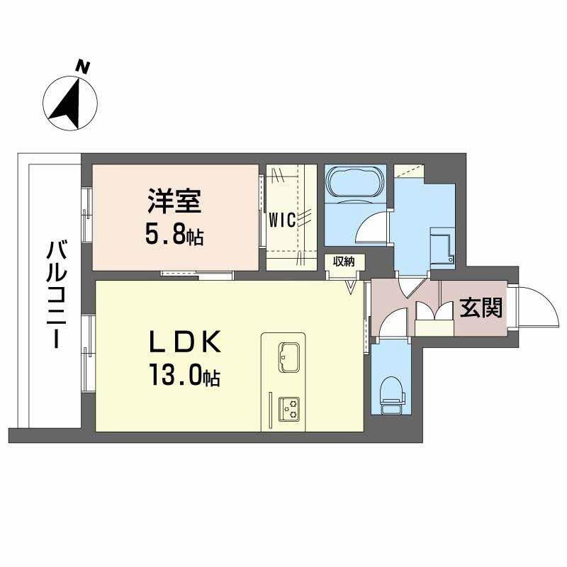 モンセル(1LDK/3階)の間取り写真