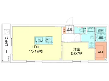TECHNO-TERRASSE 北綾瀬(1LDK/2階)の間取り写真
