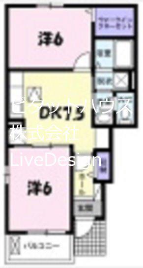 チェルシー(2DK/1階)の間取り写真