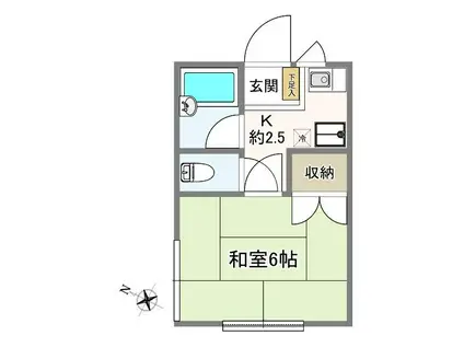 BREEZEHOUSE(1K/1階)の間取り写真