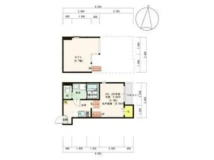 ペールエール(1K/2階)の間取り写真