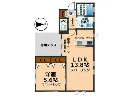 HARDY浜田山II(1LDK/1階)の間取り写真