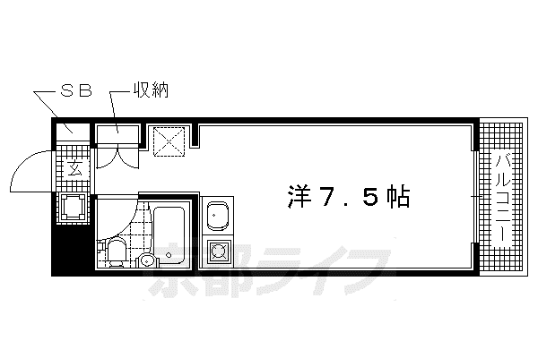 シャルマンアシダ(ワンルーム/3階)の間取り写真