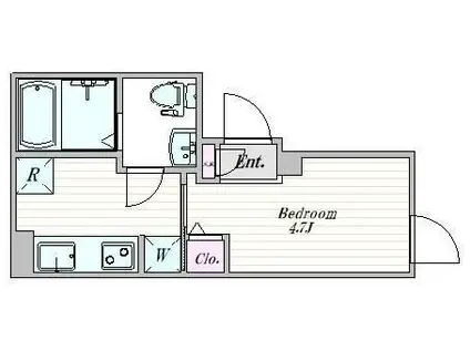 ザ・クラスアーバンス御茶ノ水(1K/B1階)の間取り写真