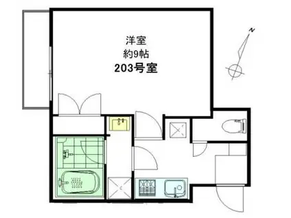 ノース APARTMENT(1K/2階)の間取り写真