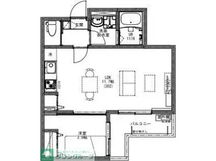 KEIAI RESIDENCE 北小金II(1LDK/3階)の間取り写真