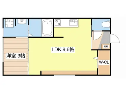 エクセルピーク(1LDK/1階)の間取り写真