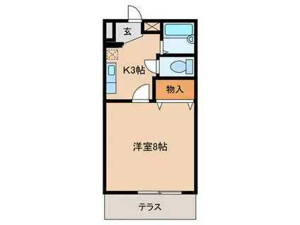 コーポプリデール(1K/1階)の間取り写真