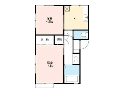 ドレミファ荘(2DK/1階)の間取り写真