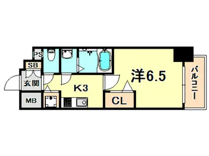 プレサンスKOBEグレンツ(1K/5階)の間取り写真
