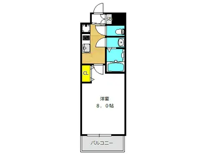 フォーリアライズ梅田レーベン(1K/4階)の間取り写真