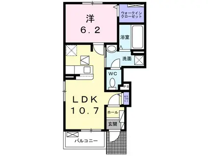 グランソラーレI(1LDK/1階)の間取り写真