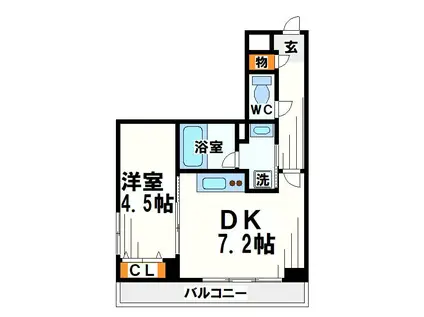 NSアパートメント(1DK/5階)の間取り写真