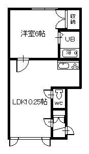 大和ハイツ(1LDK/2階)の間取り写真