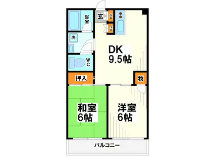 マンションセラヴィ(2LDK/3階)の間取り写真