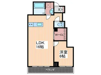 鷹ノ橋マンション(1LDK/5階)の間取り写真