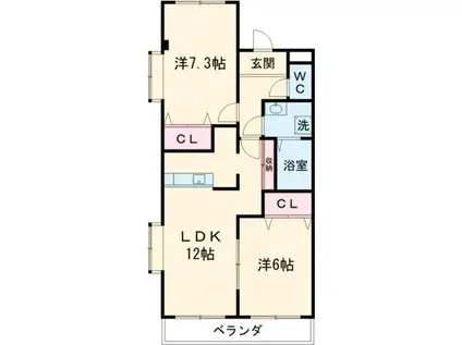 エーデル・ハイム(2LDK/3階)の間取り写真