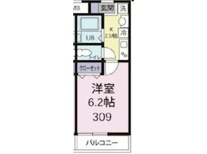 キャメル草加吉町2丁目II(1K/3階)の間取り写真