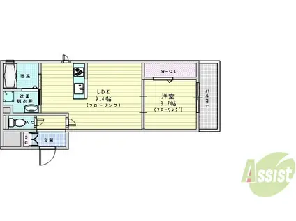 セジュールエピ(1LDK/2階)の間取り写真
