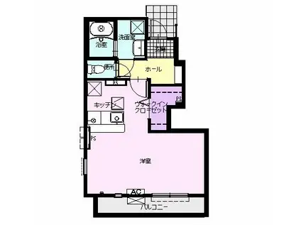 エスポワールYS(ワンルーム/1階)の間取り写真