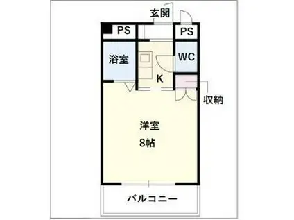 ドルフ宮前(1K/3階)の間取り写真