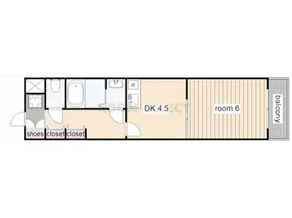 プランドールI(1DK/3階)の間取り写真