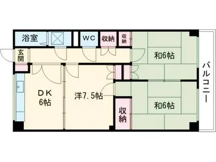 コンフォート ヴィアーレ(3DK/4階)の間取り写真