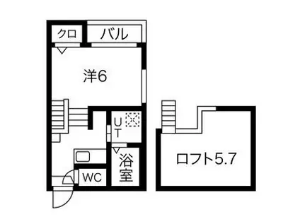 ブランドール(1K/1階)の間取り写真