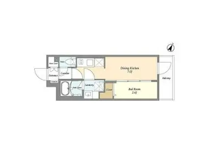 グランカーサ千駄木(1DK/4階)の間取り写真