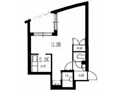 アルファ・アパル 本通(1K/3階)の間取り写真